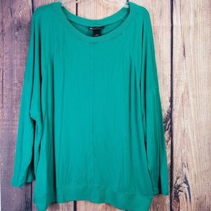 Lane Bryan tunic 3/4 Green Boat Neck